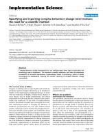 Specifying and reporting complex behaviour change interventions: the need for a scientific method