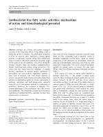Antibacterial free fatty acids: activities, mechanisms of action and biotechnological potential