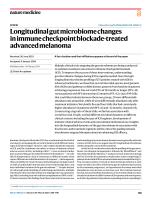 Longitudinal gut microbiome changes in immune checkpoint blockade-treated advanced melanoma
