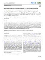 Reimagining the language of engagement in a post-stakeholder world