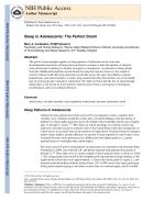 Sleep in Adolescents: The Perfect Storm