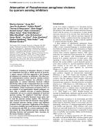 Attenuation of Pseudomonas aeruginosa virulence by quorum sensing inhibitors