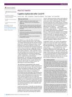 Cognitive dysfunction after covid-19