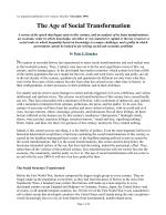 The Age of Social Transformation