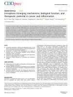 Ferroptosis: Emerging mechanisms, biological function, and therapeutic potential in cancer and inflammation