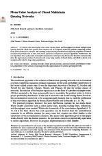 Mean-Value Analysis of Closed Multichain Queuing Networks