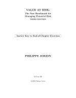 VALUE AT RISK: The New Benchmark for Managing Financial Risk THIRD EDITION