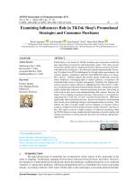 Examining Influencers Role in TikTok Shop’s Promotional Strategies and Consumer Purchases