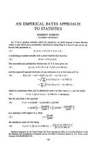 AN EMPIRICAL BAYES APPROACH TO STATISTICS