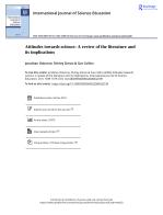 Attitudes towards science: A review of the literature and its implications