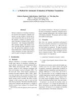 BLEU: a Method for Automatic Evaluation of Machine Translation
