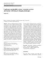 Landscape sustainability science: ecosystem services and human well-being in changing landscapes