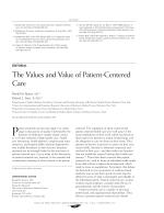The Values and Value of Patient-Centered Care