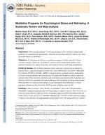 Meditation Programs for Psychological Stress and Well-being: A Systematic Review and Meta-analysis