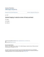 Optimal foraging: A selective review of theory and tests