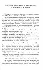 MAGNITUDE AND ENERGY OF EARTHQUAKES