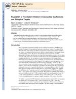 Regulation of Translation Initiation in Eukaryotes: Mechanisms and Biological Targets