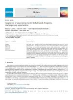 Adaptation of solar energy in the Global South: Prospects, challenges and opportunities