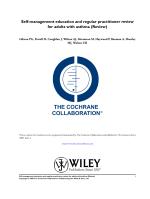 Self-management education and regular practitioner review for adults with asthma (Review)
