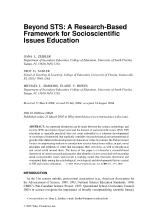 Beyond STS: A Research-Based Framework for Socioscientific Issues Education