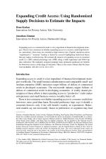 Expanding Credit Access: Using Randomized Supply Decisions to Estimate the Impacts