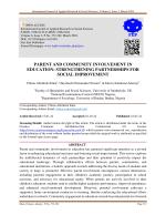 PARENT AND COMMUNITY INVOLVEMENT IN EDUCATION: STRENGTHENING PARTNERSHIPS FOR SOCIAL IMPROVEMENT