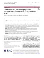 Gut microbiota, circulating cytokines and dementia: a Mendelian randomization study