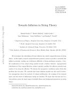 Towards Inflation in String Theory