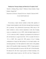 Simultaneous Nitrogen-Doping and Reduction of Graphene Oxide