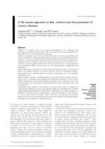A life course approach to diet, nutrition and the prevention of chronic diseases
