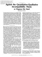 Against the Quantitative-Qualitative Incompatibility Thesis or Dogmas Die Hard