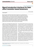 Signal transduction interfaces for field-effect transistor-based biosensors