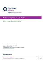 Surgery for weight loss in adults (Review)