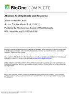 Abscisic Acid Synthesis and Response