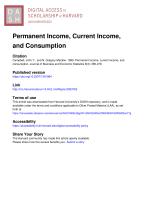 Permanent Income, Current Income, and Consumption