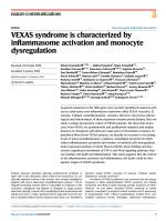 VEXAS syndrome is characterized by inflammasome activation and monocyte dysregulation