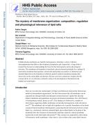 The mystery of membrane organization: composition, regulation and physiological relevance of lipid rafts