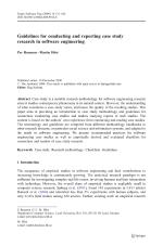 Guidelines for conducting and reporting case study research in software engineering