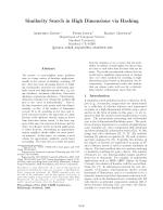 Similarity Search in High Dimensions via Hashing