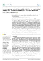 Exploiting Deep Eutectic Solvent-like Mixtures for Fractionation Biomass, and the Mechanism Removal of Lignin: A Review