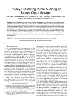 Privacy-Preserving Public Auditing for Secure Cloud Storage