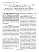 Nanophotonic Waveguides in Silicon-on-Insulator Fabricated With CMOS Technology