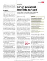 Drug-resistant bacteria ranked