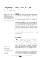 Designing A Mixed Methods Study In Primary Care