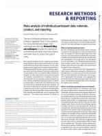 Meta-analysis of individual participant data: rationale, conduct, and reporting