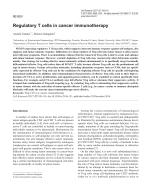 Regulatory T cells in cancer immunotherapy