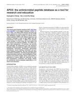 APD3: the antimicrobial peptide database as a tool for research and education