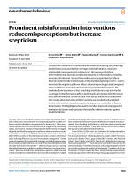 Prominent misinformation interventions reduce misperceptions but increase scepticism