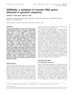 GtRNAdb: a database of transfer RNA genes detected in genomic sequence