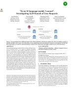 "As an AI language model, I cannot": Investigating LLM Denials of User Requests